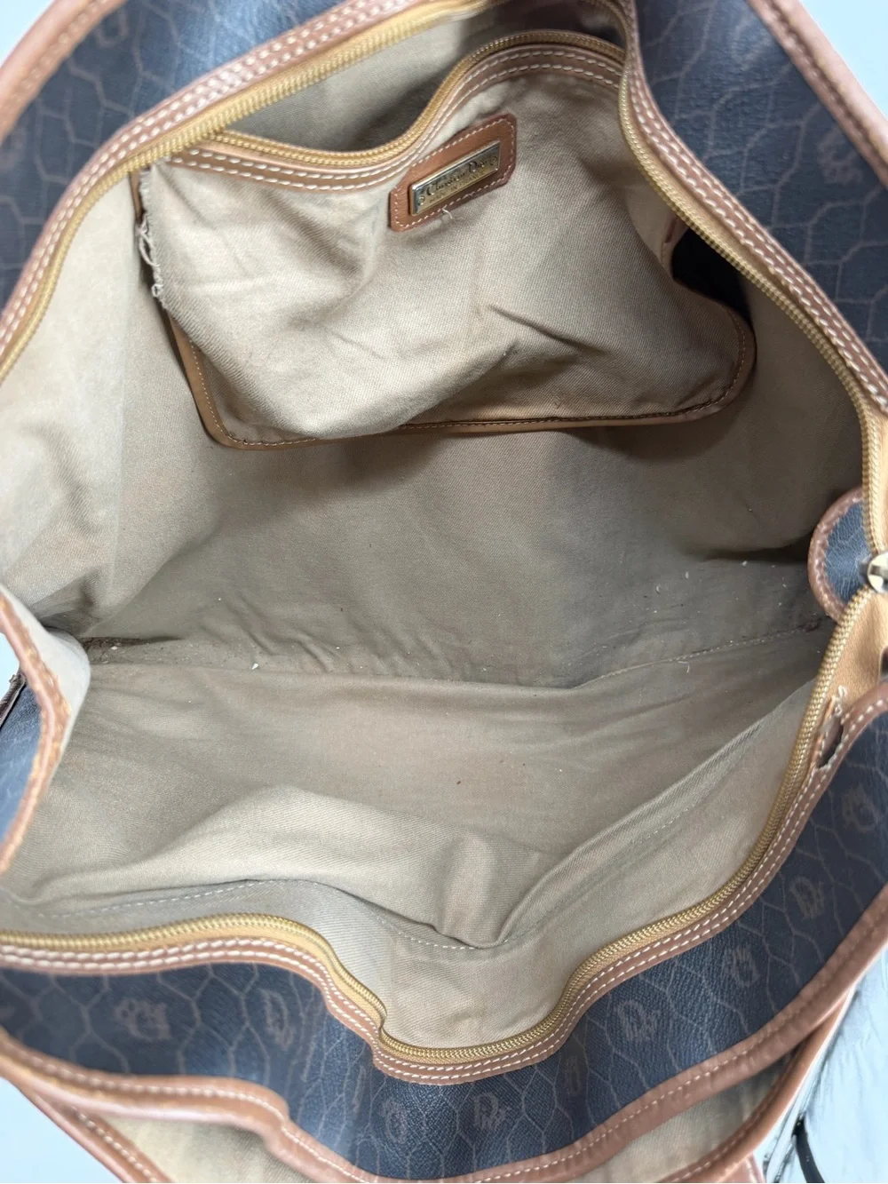 Christian Dior Vintage Honeycomb Monogram Tote Bag
